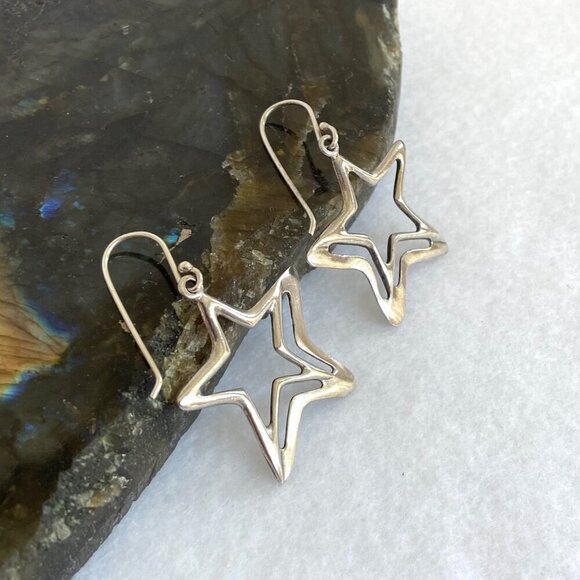 Silpada Sterling Silver 925 Wish Upon A Star Celestial Cutout Dangle Earrings - Picture 16 of 16